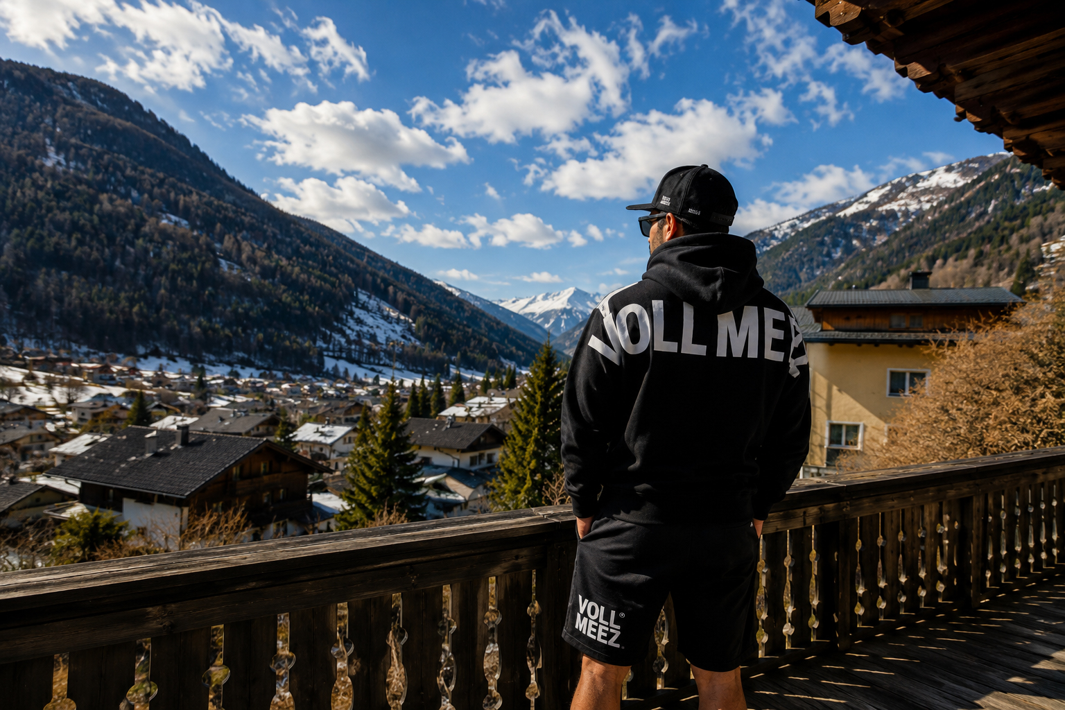 VOLL MEEZ Streetwear vor alpiner Kulisse
